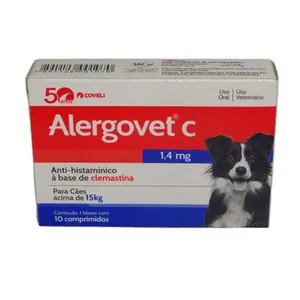 ALERGOVET C 1,4MG COM 10 COMPRIMIDOS COVELI PARA CÃES ACIMA DE 15KG
