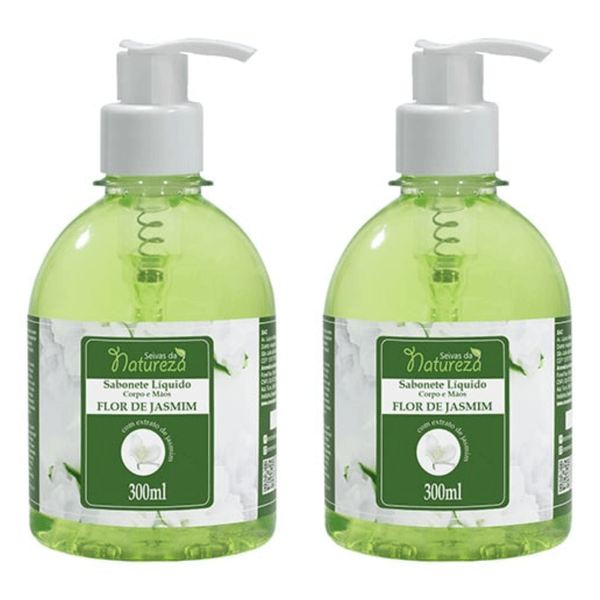 Kit c/2 Sabonetes Líquido - Seivas da Natureza 300ml Flor de Jasmim