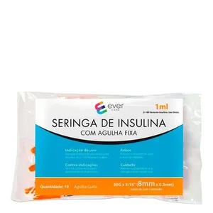 Seringa de Insulina Ever Care 1ml 8mm 10 Unidades