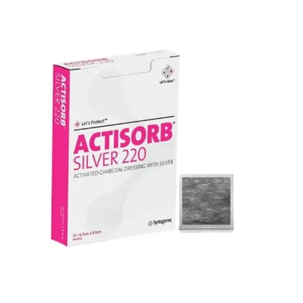 Curativo Actisorb Silver 220 Carvão Ativado Com Prata 10.5 x 10cm (1 unidade) - Systagenix