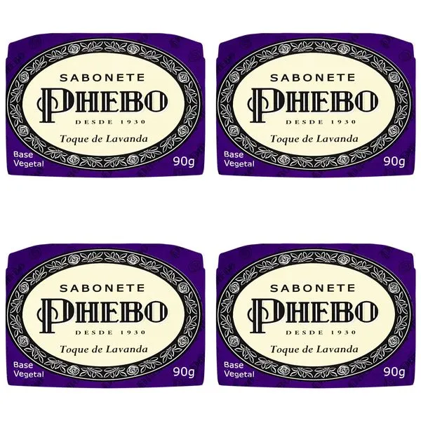 Kit c/4 Sabonetes Phebo Toque De Lavanda 90g cada