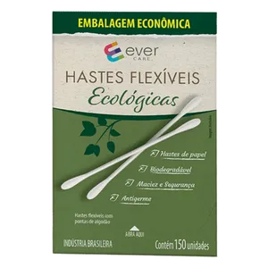 Hastes Flexíveis Ever Care Ecológicas 150 Unidades