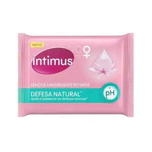 Kit com 3 Unidades de Lenço Umedecido Intimus Defesa Natural 16 Unidades
