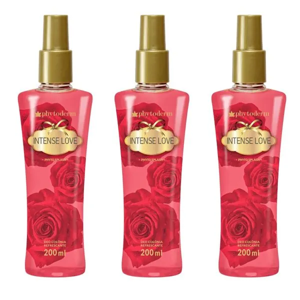Kit c/3 Unidades de Desodorante Colonia Phyto Splash 200ml Intense Love