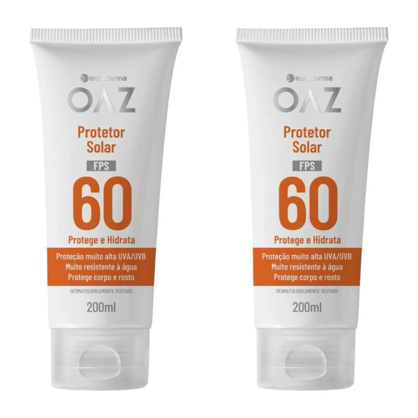 Kit com 2 Unidades de Protetor Solar FPS 60 Oaz 200ml