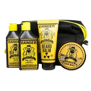 Barba Forte Kit Viagem Danger 4 Produtos + Necessarie Brinde !