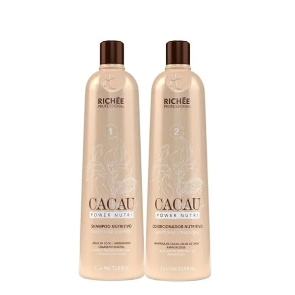 Kit Richée Cacau Power Nutri Shampoo e Condicionador 1 Litro