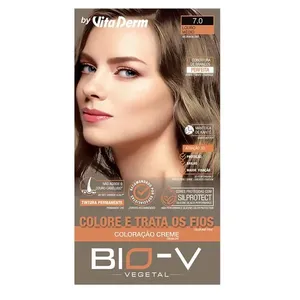 Coloração Creme Bio-v Vita Derm 7.0 Louro Médio