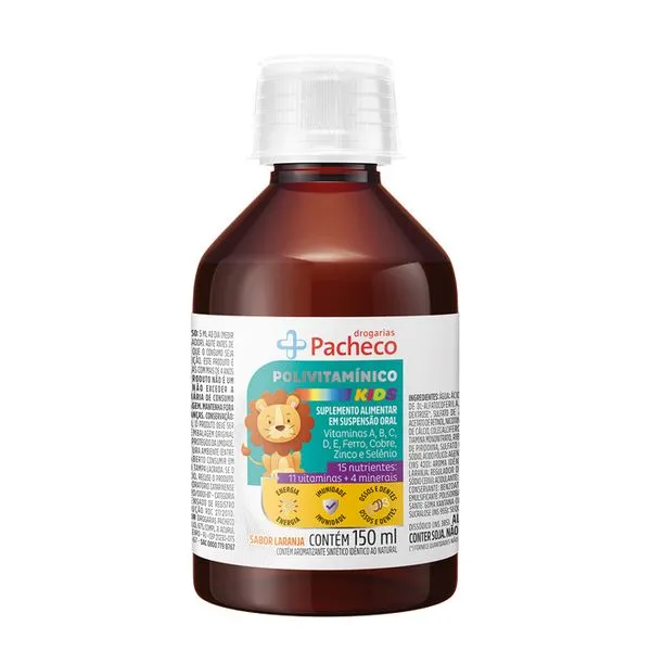 Multivitamínico Kids Drogarias Pacheco Laranja 150ml