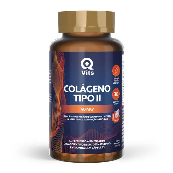 Colágeno Tipo II 40mg QMaisVits 30 Cápsulas Softgel