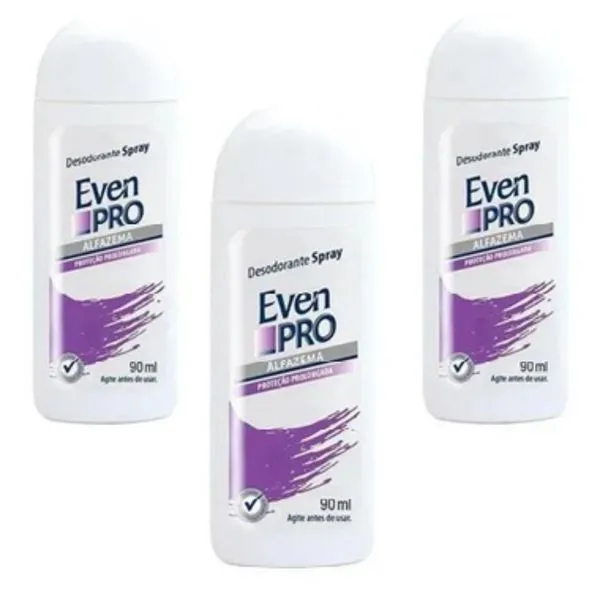Kit c/3 Unidades de Desodorante Spray Even Pro 90ml Alfazema