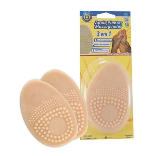 Apoio Plantar De Silicone Com Pontos De Estimulo Ortho Pauher Apoio Único