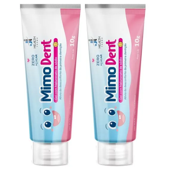 Mimodent Gel 10g J I Health - Gel Dental Gengivas Dos Bebês Kit 2 unidades