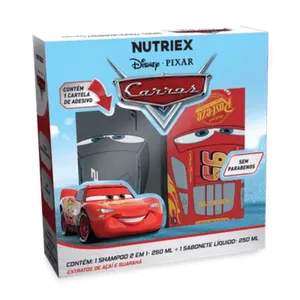 Kit Shampoo Nutriex 2 em 1 Disney Carros 250ml + Condicionador Nutriex Disney Carros 230ml + Cartela de Adesivos