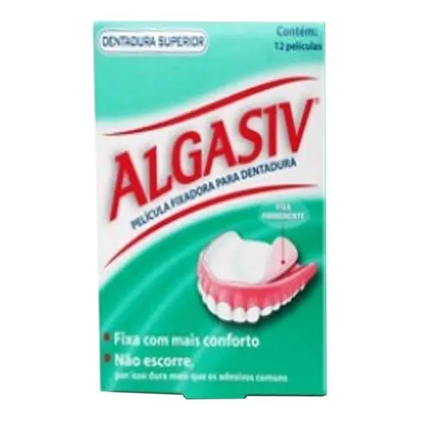 Adesivo Para Dentadura Superior Algasiv 12 unidades