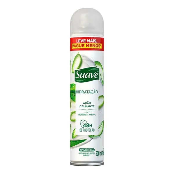 Kit c/4 Unidades de Desodorante Antitranspirante Aerossol Hidratação 200ml Suave