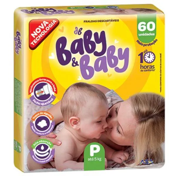 Fralda Baby&Baby Mega (P) 60 Unidades