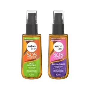 Salon Line, SOS Cachos, Kit com Super Óleos e Óleo de Coco, Produtos Não Veganos - Para Cabelos Cacheados, 42 ml