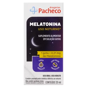 Melatonina Drogarias Pacheco Maracujá 20ml em Gotas