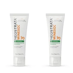 Kit com 2 Unidades de Minesol Neostrata Protetor Solar Facial FPS70 Oil Control Pele Clara 40