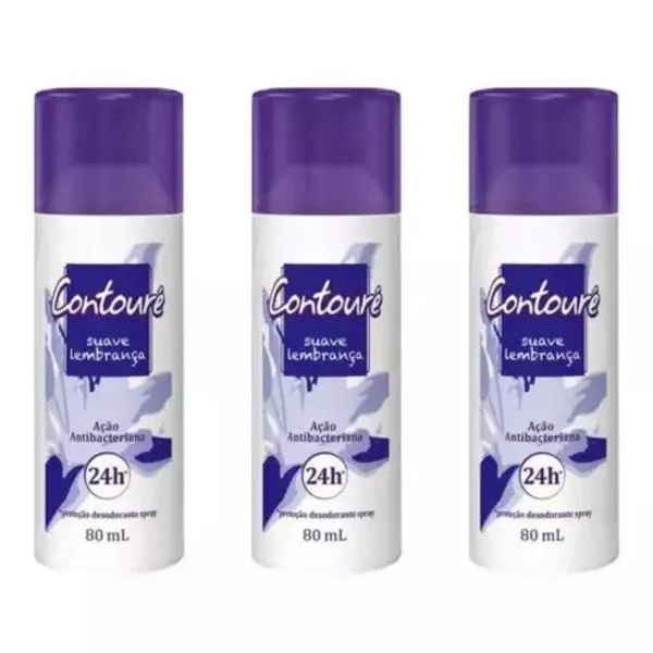 Kit c/ 3 Unidades de Desodorante Spray Contoure 80ml Lembranças