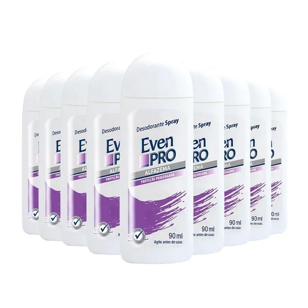 Desodorante Spray Even Pro Alfazema Proteção Prolongada 90ml (Kit com 9 Und)