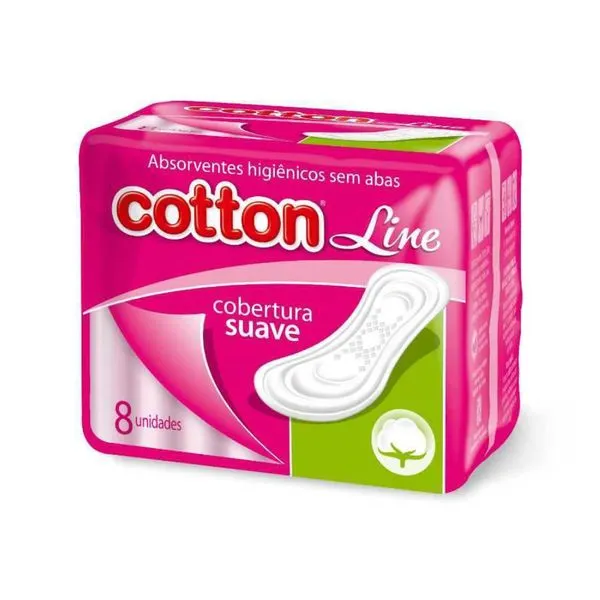 Kit c/2 Absorvente Cotton S/Abas Suave 8 unidades