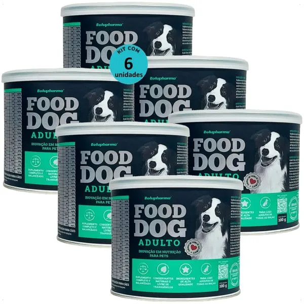 FOOD DOG ADULTO 100G NUTRIÇÃO PARA CÃES ADULTOS KIT COM 6