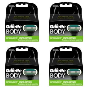 Kit c/4 Unidades de Carga Para Aparelho De Barbear Gillette Body Com 4 Unidades cada