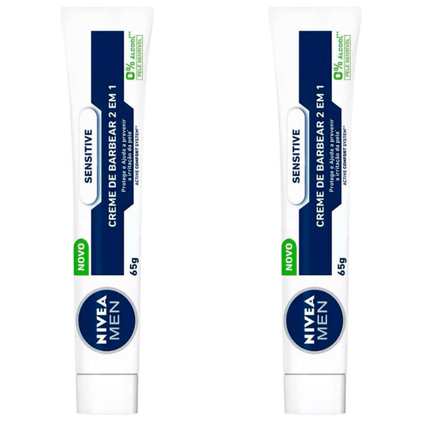 Kit com 2 Unidades de Creme de Barbear Nivea Sensitive 65g