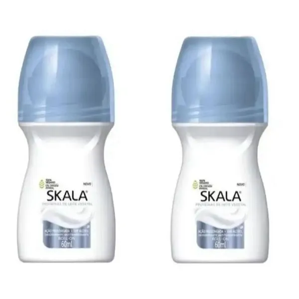 Kit c/2 Unidades de Desodorante Rollon Skala 60ml Proteinas Do Leite
