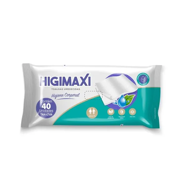 Toalha Umed. Higimaxi Premium Adulto Com 40 Unidades