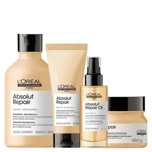 Kit L'Oréal Professionnel Serie Expert Absolut Repair Gold Quinoa - Shampoo 300 ml + Condicionador 200 ml + Máscara Reparação 250 g + Óleo 90 ml