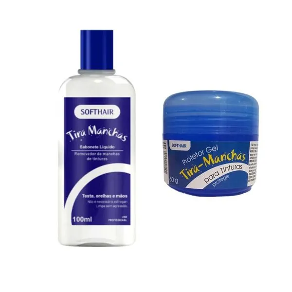 Removedor Mancha De Tinta De Cabelo Da Pele + Gel Protetor