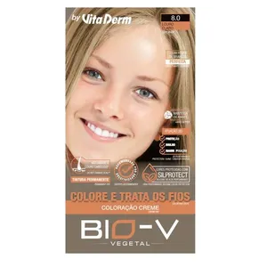 Coloração Creme Bio-v Vita Derm 8.0 Louro Claro
