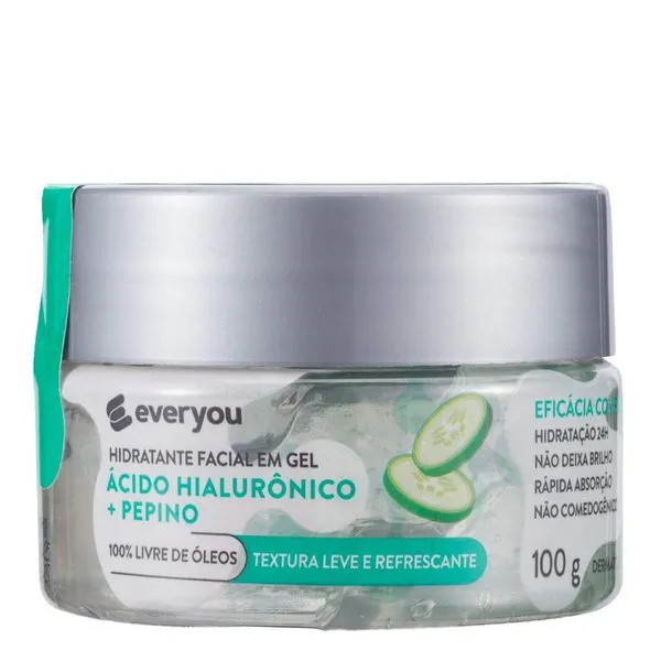 Hidratante Facial Gel Ever You Ácido Hialurônico e Pepino 100g