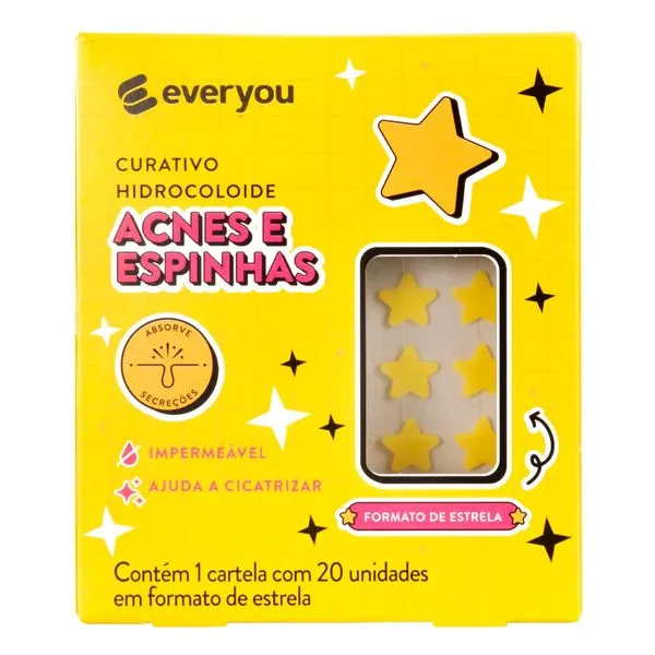 Curativo Hidrocoloide para Acne Ever You Estrela 20 Unidades