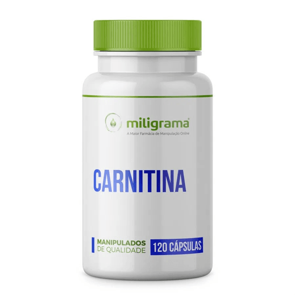 Carnitina 500mg 120 Cápsulas Transforma Gordura em Energia
