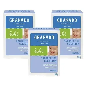 KIT 3 Sabonetes Barra de Glicerina Granado Bebê Lavanda 90g