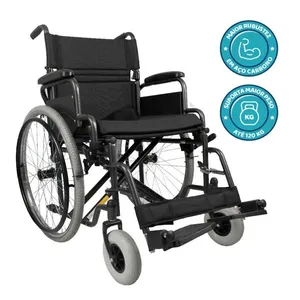 Cadeira de Rodas Aço Dobrável até 120 Kg Tamanho 44 D400 Dellamed Preto
