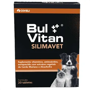 BUL VITAN SILIMAVET COM 20 TABLETES SUPLEMENTO PARA CÃES E GATOS COVELI