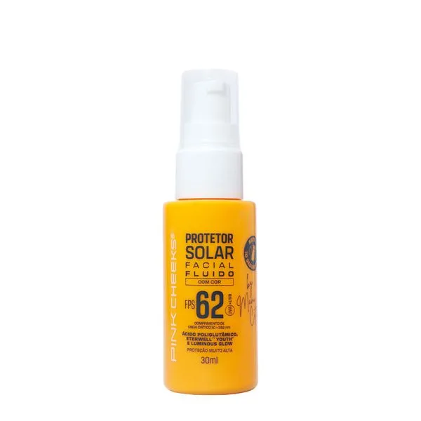 Proteção Solar Facial Pink Cheeks Fluido By Manu Cit FPS 62 Tint 30 30ml Tint 30