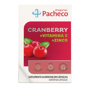 Cranberry Extrato + Vitamina C e Zinco Drogarias Pacheco 60 Cápsulas