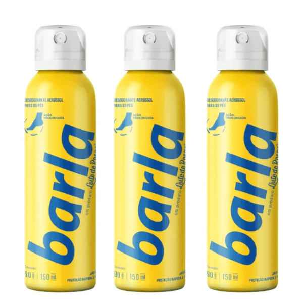Kit c/3 Unidades de Desodorante Aerosol Pés Barla 90g