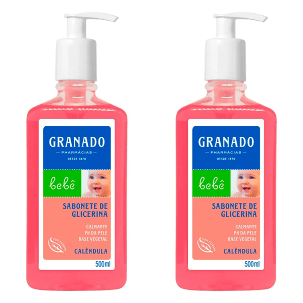 Kit c/2 Sabonetes Líquido Granado 500ml Bebê Calêndula