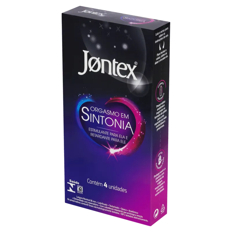 Preservativo Jontex Orgasmo em Sintonia - 4 Unidades