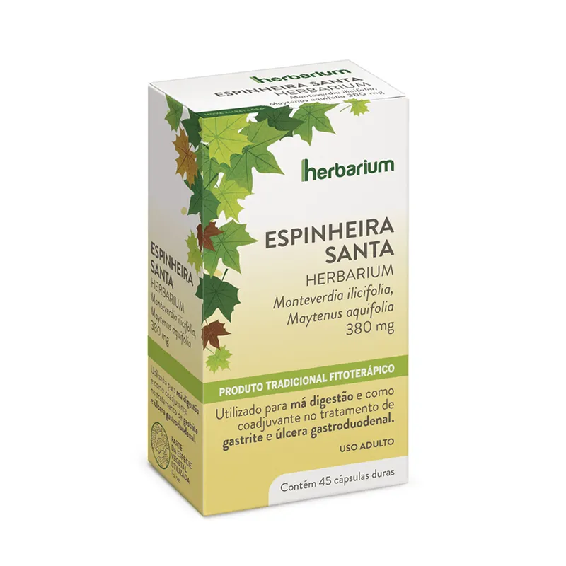 Espinheira Santa 380mg Herbarium - 45 Cápsulas Duras