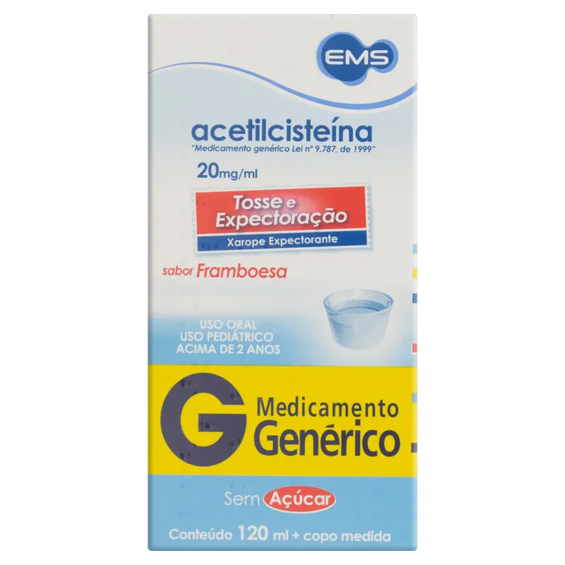 Acetilcisteína Xarope Infantil 20mg - EMS - 120ml