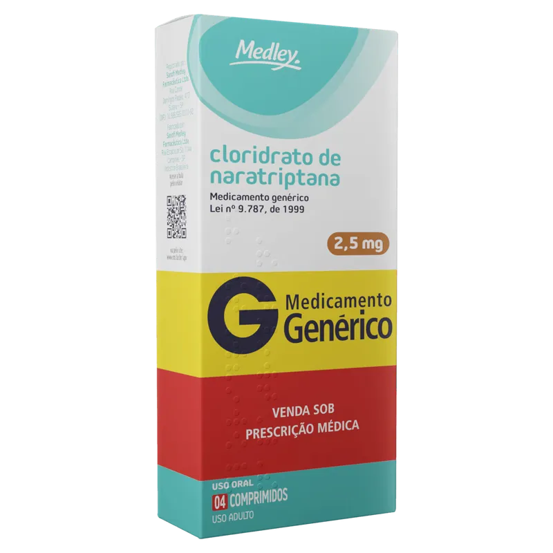 Analgésico Cloridrato de Naratriptana Medley 2,5mg Comprimido 4 Unidades