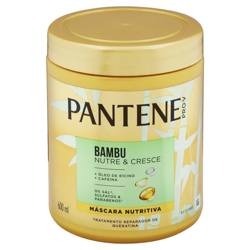 Máscara Nutritiva Pantene Bambu Nutre & Cresce Pote 600ml